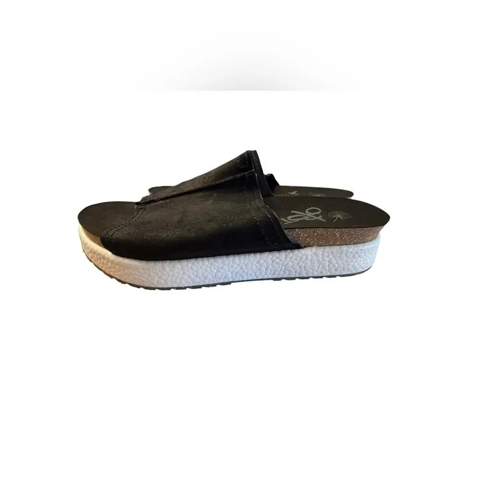OTBT Wayside Black Suede Slide Sandals with Suede Upper Womens Size 11
